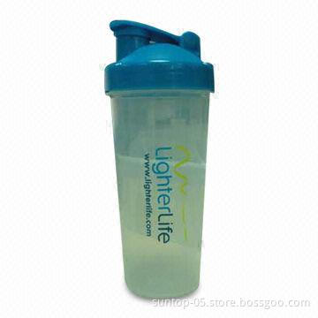 Plastic Shaker Bottle with Customers' Logo Imprint and 400mL Capacity